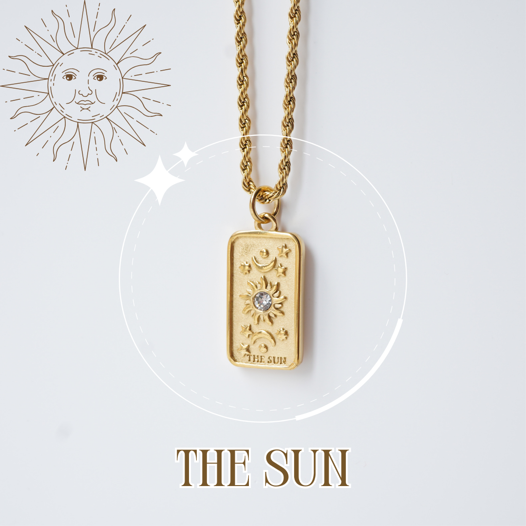 Sun 18K Gold Sculptures Tarot Neck Chain