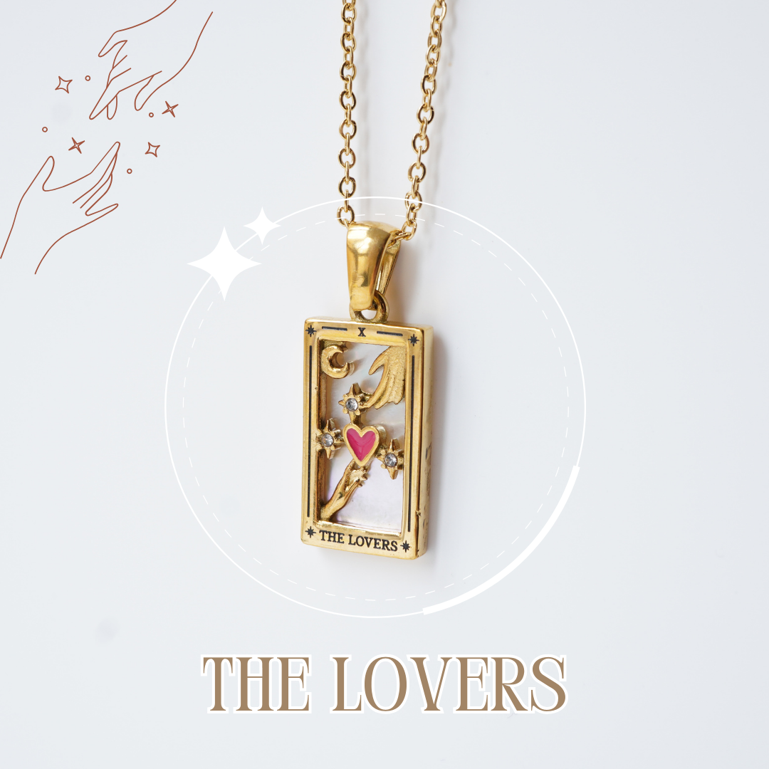 Lovers 18K Golden Tarot Neck Chain