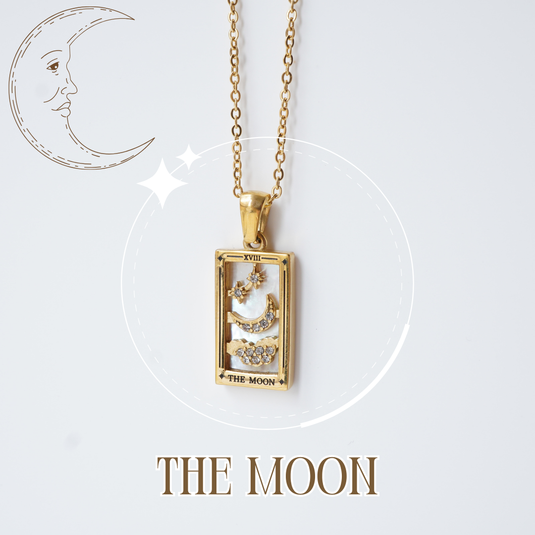 Moon 18K Golden Tarot Neck Chain