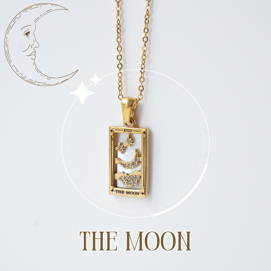 Moon 18K Golden Tarot Neck Chain