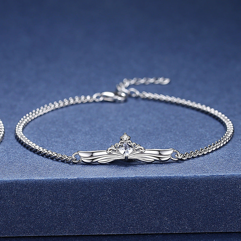 Princess and Knight All Silver Couple Bracelet 925 Silver