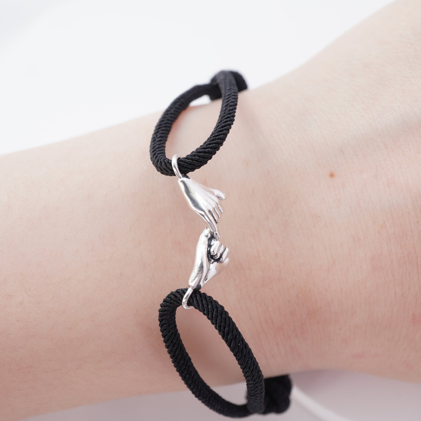 Hand hook hand black bracelet 丨925 silver