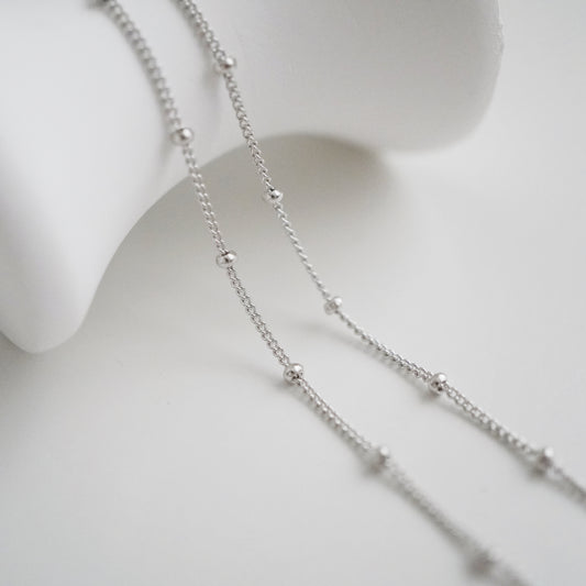 Bead chain single necklace丨925 silver