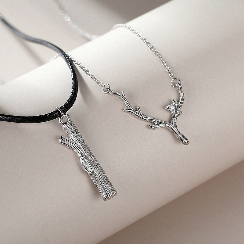 Couple's Neckchain of Trees and Branches 925 Silver
