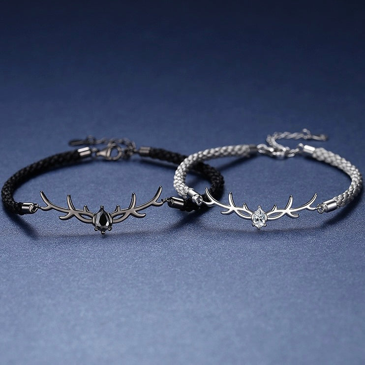 One deer has your antlers, lovers hand rope, 925 silver