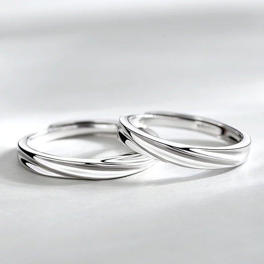 Long-flowing Couple Ring -925 Silver