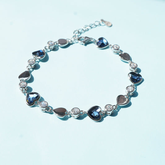Heart of the Sea Austrian Crystal Bracelet -925 Silver