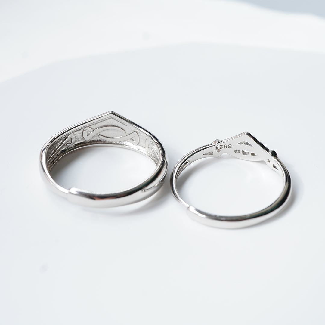 Princess and Knight Couple Ring -925 Silver