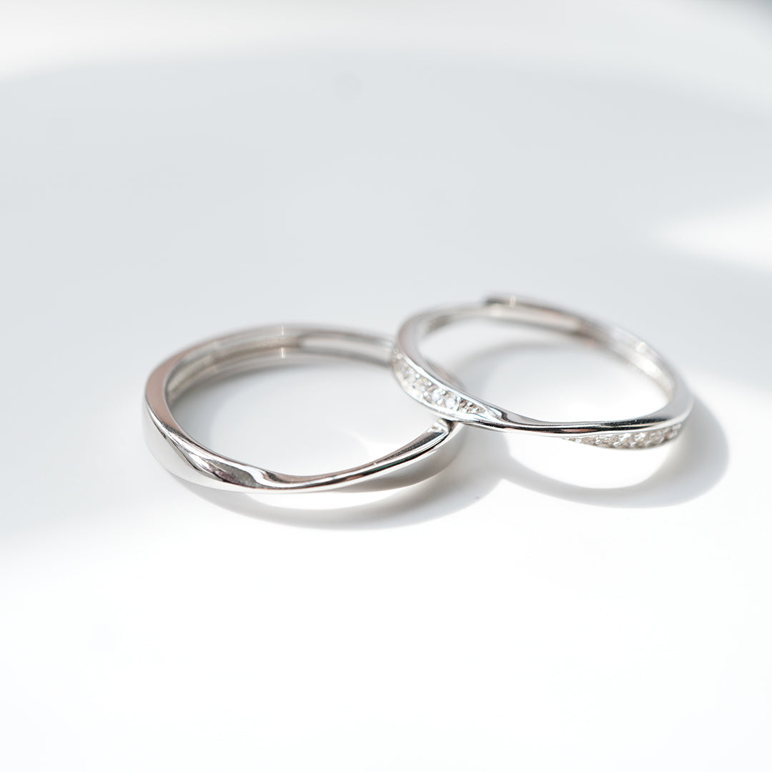 Infinite Love Hao Stone Couple Ring 925 Silver