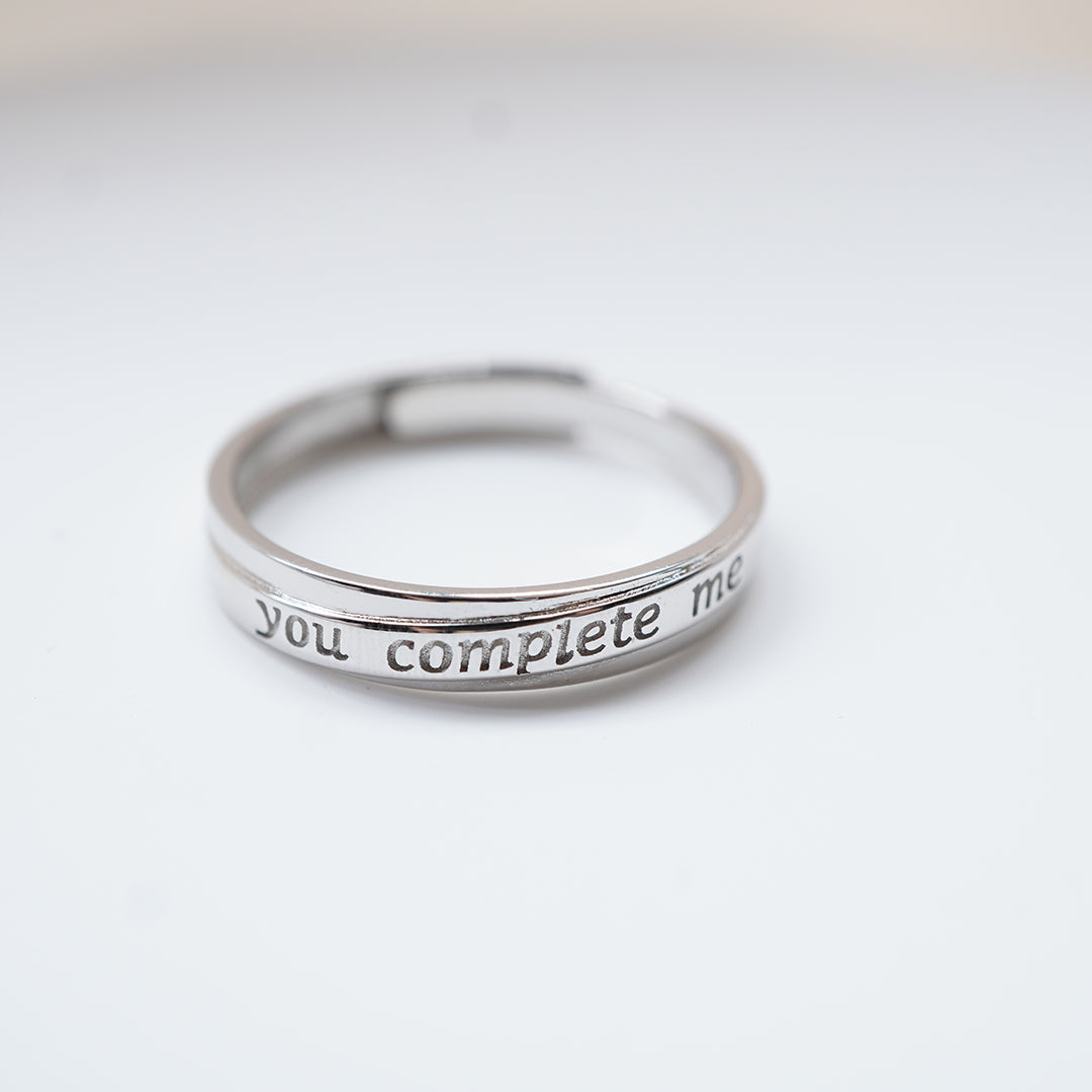 You complete me Couple Ring, 925 Silver