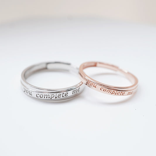You complete me Couple Ring, 925 Silver