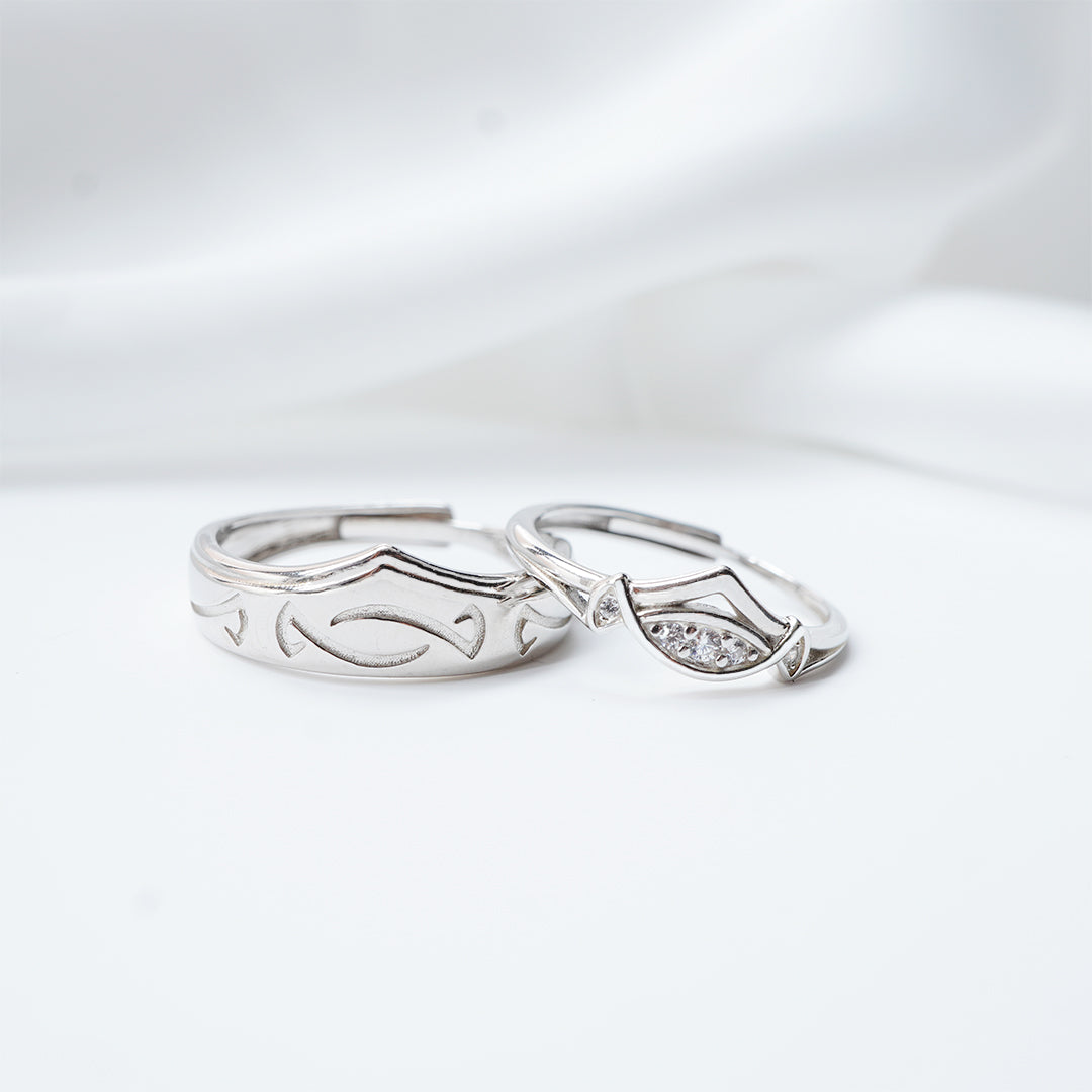 Princess and Knight Couple Ring -925 Silver