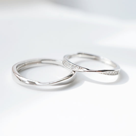 Infinite Love Hao Stone Couple Ring 925 Silver