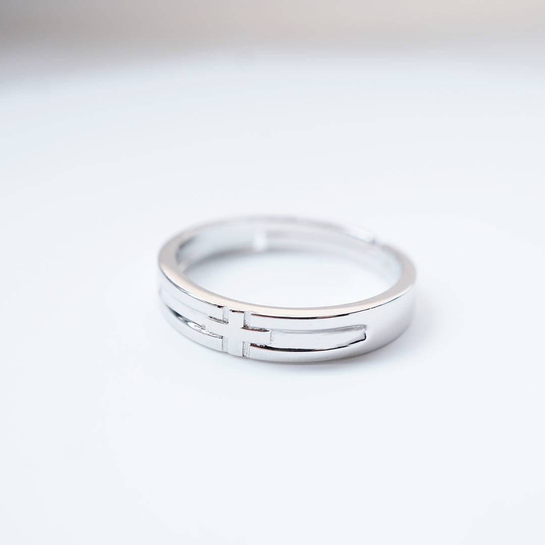 Couple's Cross Ring -925 Silver