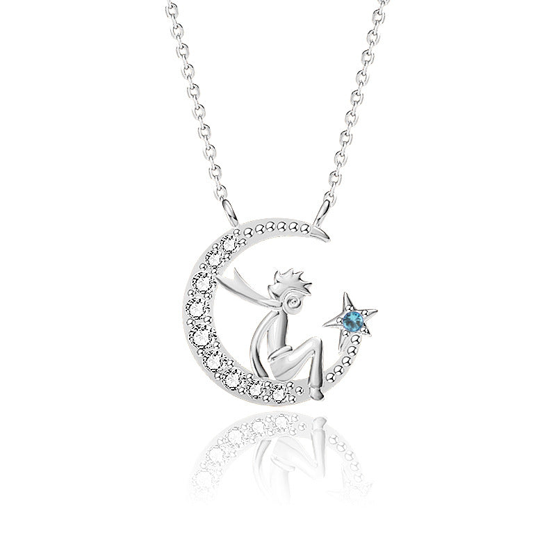 Little Prince Moon Necklace丨Pure 925 Silver